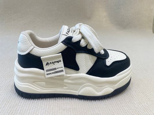 Thick Soled Womens Trainers Leather Breathable Best Walking Shoes For Women