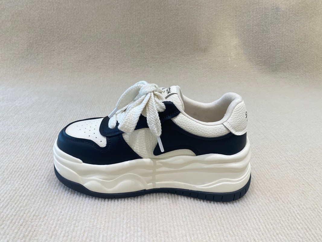 Thick Soled Womens Trainers Leather Breathable Best Walking Shoes For Women